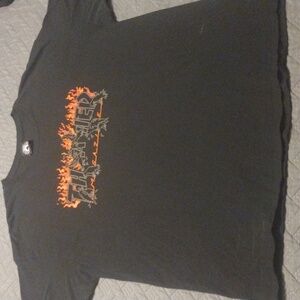 Thrasher Charcoal Tee with Fiery Logo